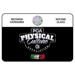 Tessera ingresso seconda categoria PCA Physical Culture Association Bodibuilding.